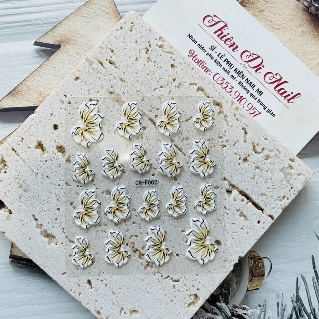 Sticker hoa nổi 5d dán móng tay THIÊN DI NAIL