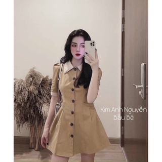 Váy xoè cổ Đức phối khuy hot hit