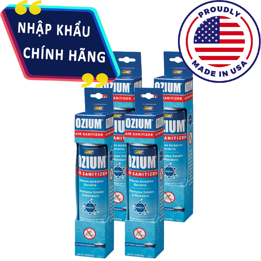 [Mã THEDANMY Giảm 30k] Xịt Khử Mùi Khử Khuẩn Cao Cấp OZIUM 100ml Số 1 Từ Mỹ Dùng Cho Ô Tô - Văn Phòn