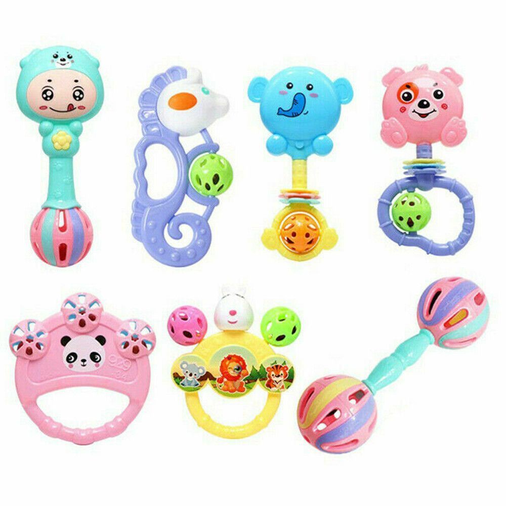 DAPHNE Gift Baby Kids Hand Bell Music Sensory Rattle Toys Set Rattle Cute Musical Education Shake Teether