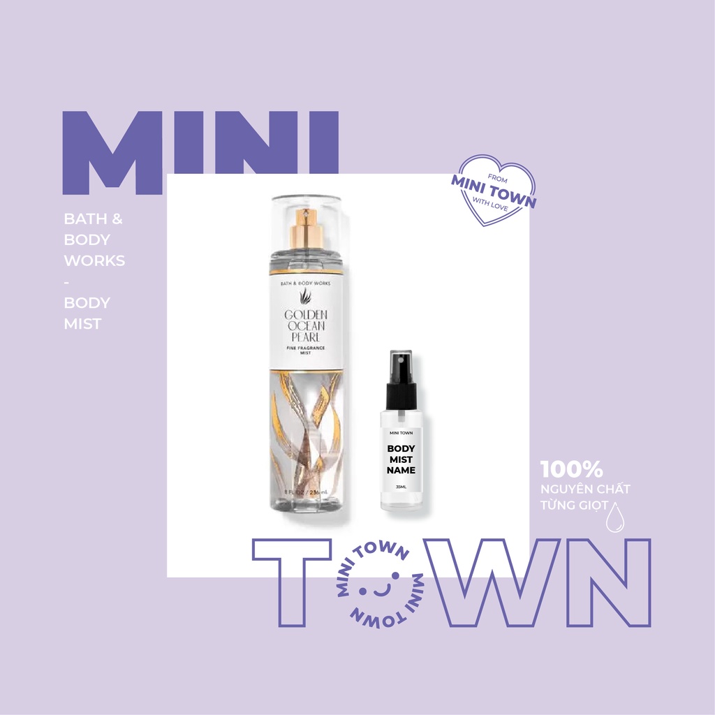 GOLDEN OCEAN PEARL - Xịt Thơm Lưu Hương Toàn Thân Bath & Body Works Fine Fragrance Mist