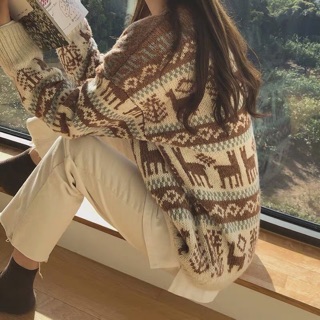 Áo len tuần lộc vintage