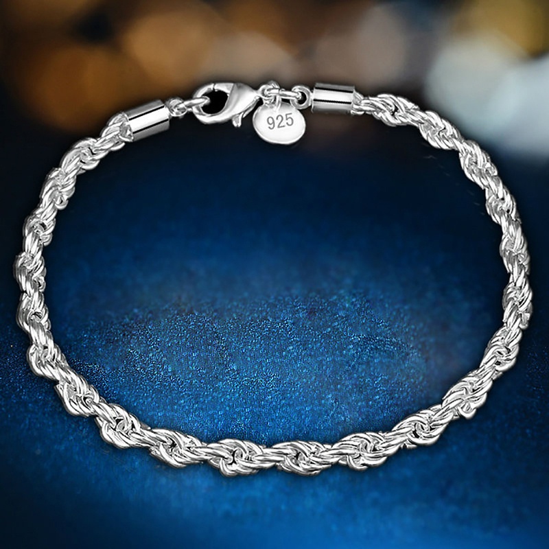 Vòng Tay Dây Thừng Xoắn Lấp Lánh Cho Nữ