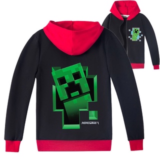 Minecraft Áo khoác cho trẻ em Áo khoác cho trẻ em Áo khoác có dây kéo Áo khoác trẻ em thông thường Áo khoác nỉ