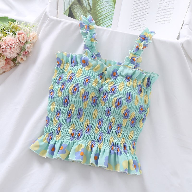 Áo Hai Dây Co Giãn Họa Tiết Hoa Thời Trang Mùa Hè Dễ Phối Đồ Cho Nữ