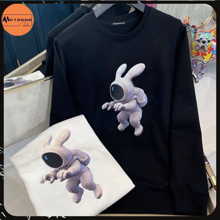 Áo nỉ nam dài tay, áo sweater nam mùa đông chất xịn in Thỏ Thám Hiểm lạ mắt mã NZ658