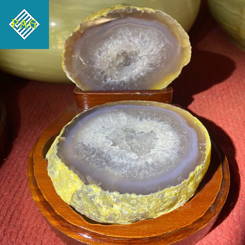 Bát Tụ Bảo Hốc Mã Não Thiên Nhiên Để Bàn Trang Trí Thu Hút Tài Lộc