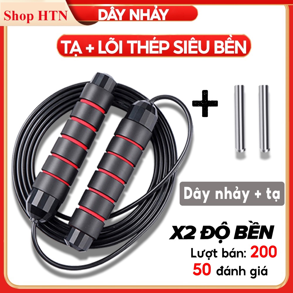 Dây nhảy thể dục giảm cân, đốt cháy giảm mỡ bụng lõi thép,có tạ hỗ trợ luyện tập thể dục, thể thao tại nhà tiện lợi