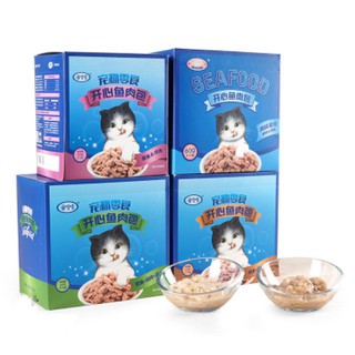 Pate Happy Akachan Cá Ngừ,Gà,Sò,Mực Ống Nhuyễn Mịn Gói 60g cho mèo