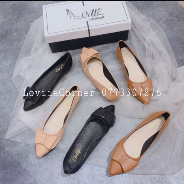 LOVIIECORNER-GIÀY BỆT BÚP BÊ NƠ THẮT DA MỀM MŨI NHỌN ĐẾ CAO SU SIÊU ÊM-BÚP BÊ BỆT NỮ CÔNG SỞ DA MỀM MŨI NHỌN   B200307 | BigBuy360 - bigbuy360.vn