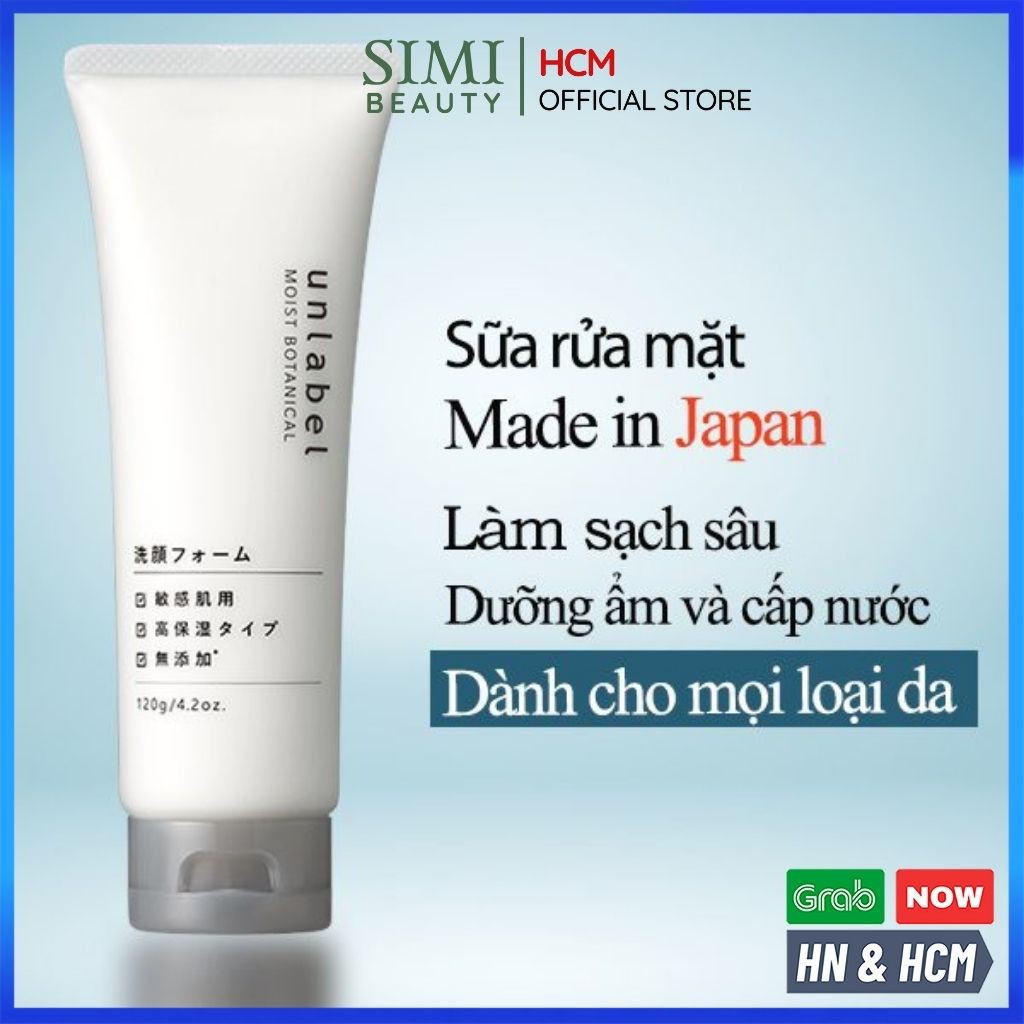 Sữa rửa mặt trắng da UNLABEL Nhật Bản thiên nhiên sạch sâu dưỡng ẩm cho da mụn dầu khô hỗn hợp nhạy cảm nam nữ - Simi