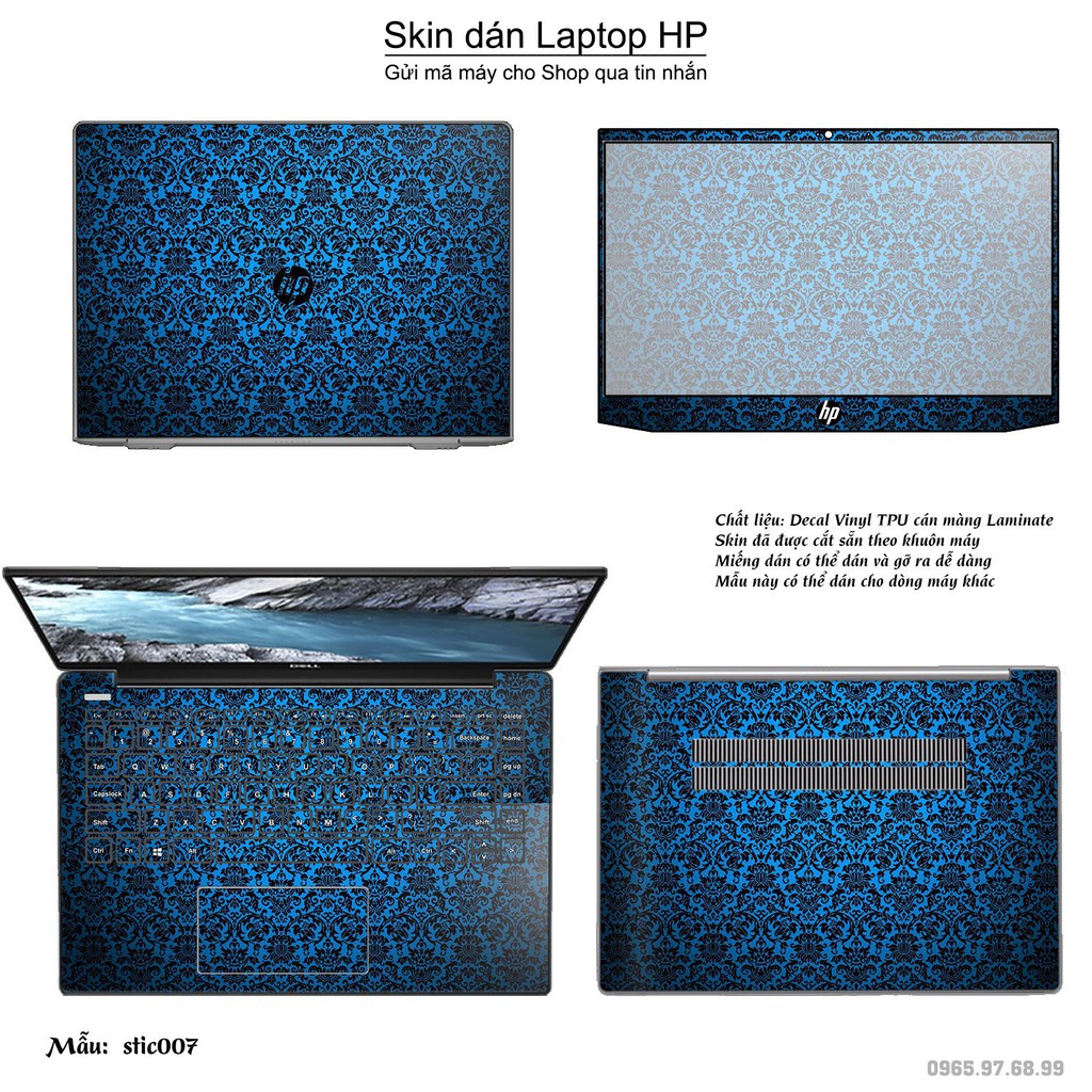 Skin dán Laptop HP in hình Hoa văn sticker nhiều mẫu 2 (inbox mã máy cho Shop)