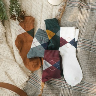 Tất cao cổ quả trám Classic Argyle