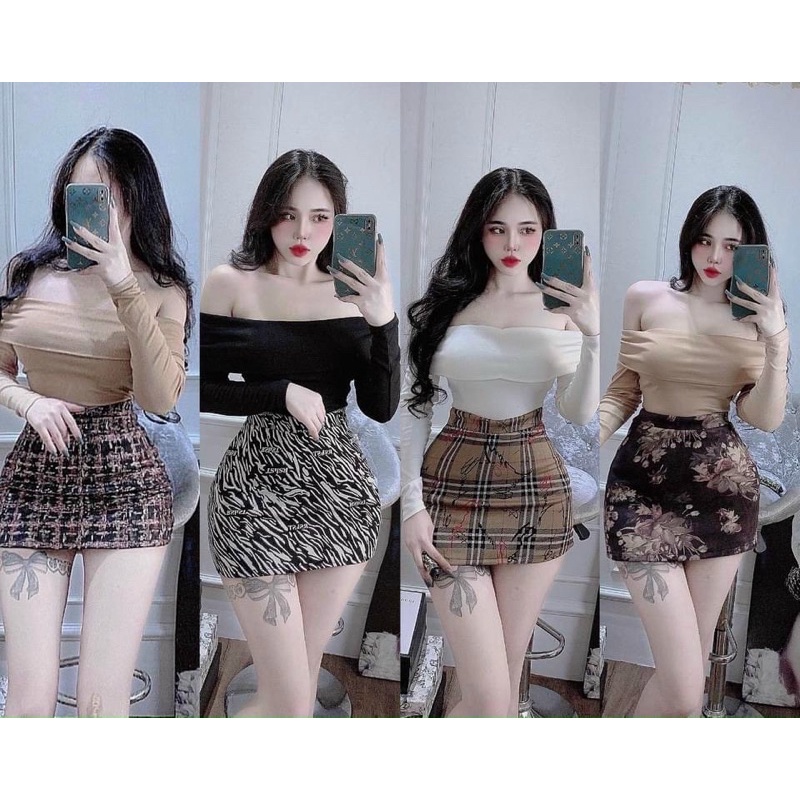 ÁO KIỂU THUN GÂN HỞ VAI TAY DÀI NỮ A5//Thiên Yết