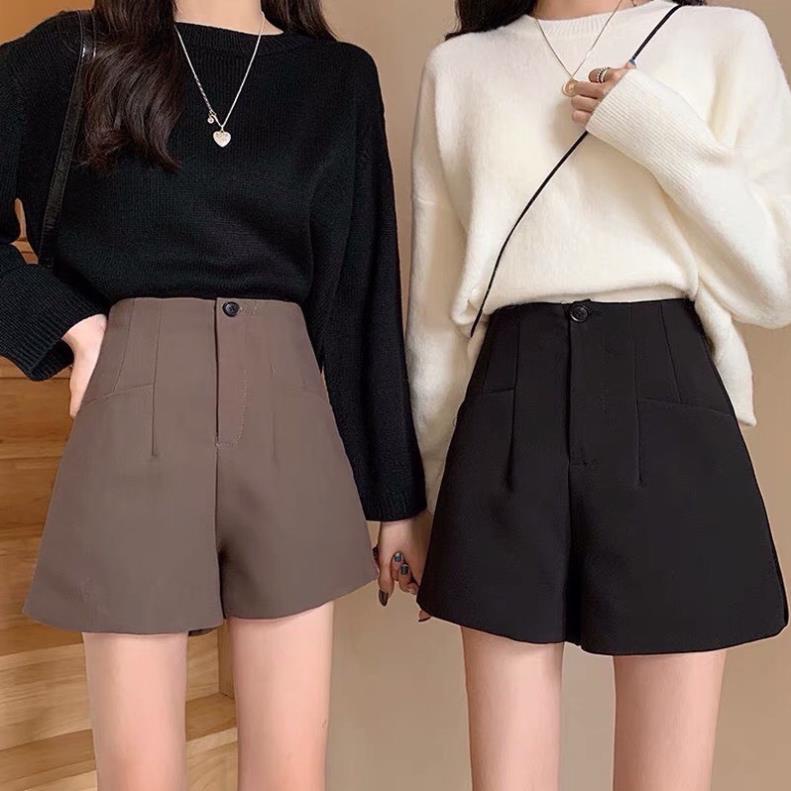 Quần short nữ cạp liền cúc gài