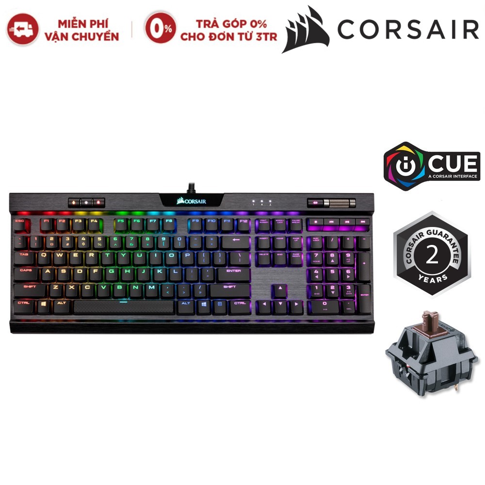 Bàn Phím Cơ Gaming CORSAIR K70 MK.2 RGB BROWN Switch