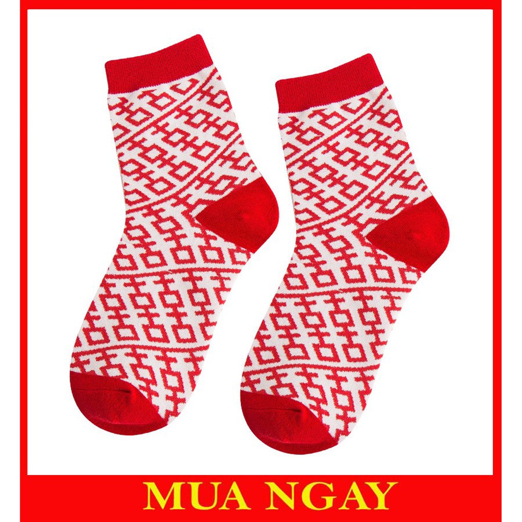 Set 3 đôi vớ tất hạnh phúc song hỉ, đại cát đỏ cá tính TN115