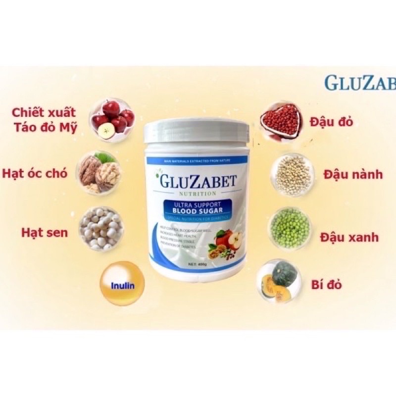 Sữa non tiểu đường Gluzabet 800g ổn định đường huyết, ăn ngon ngủ ngon