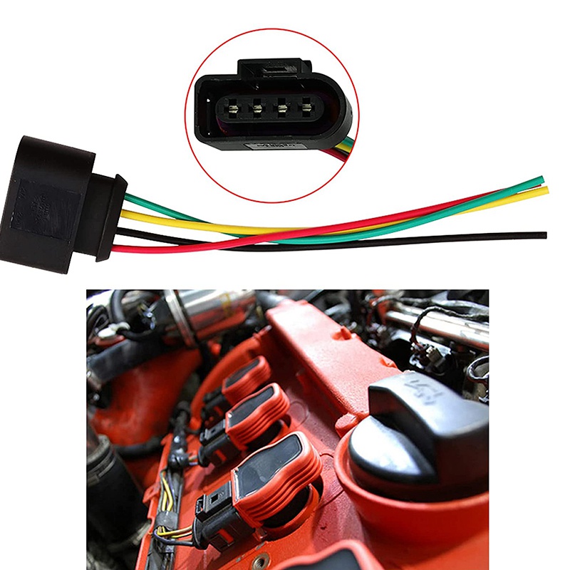 4 gói Đầu nối cuộn dây Khai thác phích cắm cho Audi A4 1.8T, 2.0T, 2.5L , 3.2L , 4.2L Khai thác cuộn dây