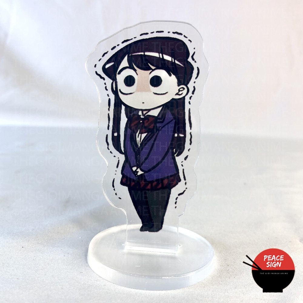 (8cm) Mô hình standee KOMI Can't Communicate NỮ THẦN SỢ GIAO TIẾP in hình anime chibi mica trưng bày