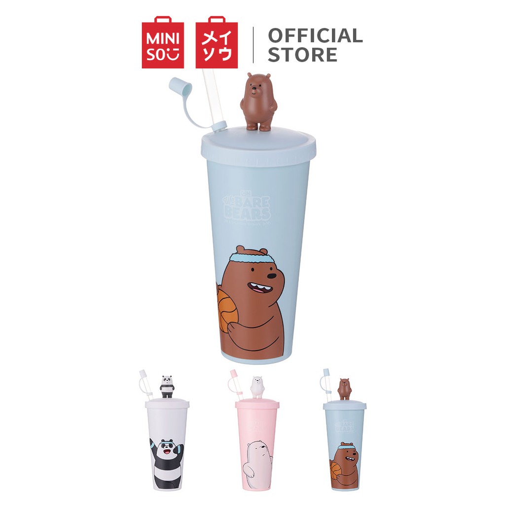 Cốc rơm (mẫu hỗn hợp) Miniso x We Bare Bears