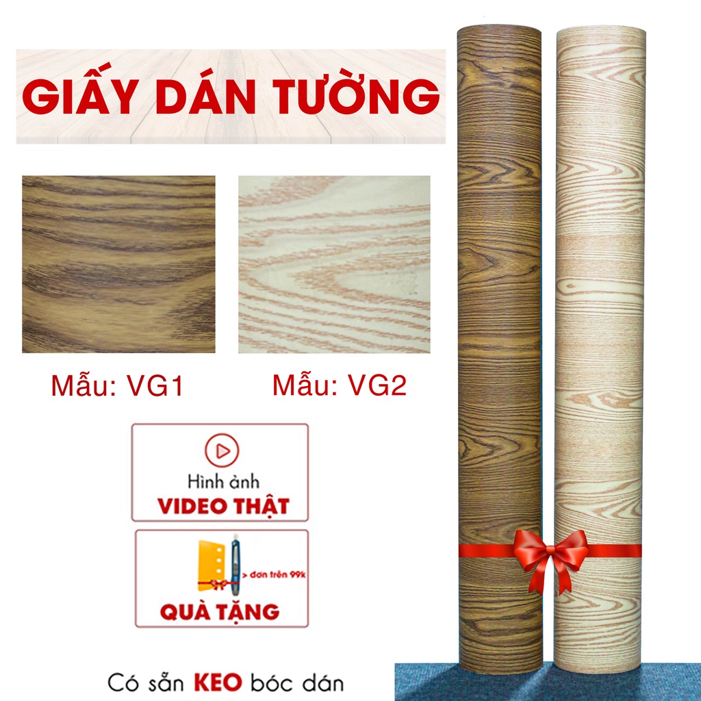 Giấy Dán Tường Decal Giả Vân Gỗ Có Sẵn Keo Bóc Dán, Chuyên Dán Tường, Tủ, Bàn Học Khổ 1.2m