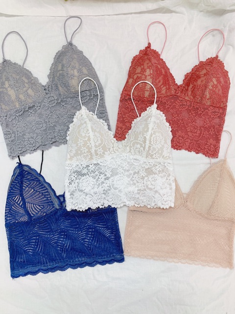 Áo lót ren bralette hai dây mút rời m46