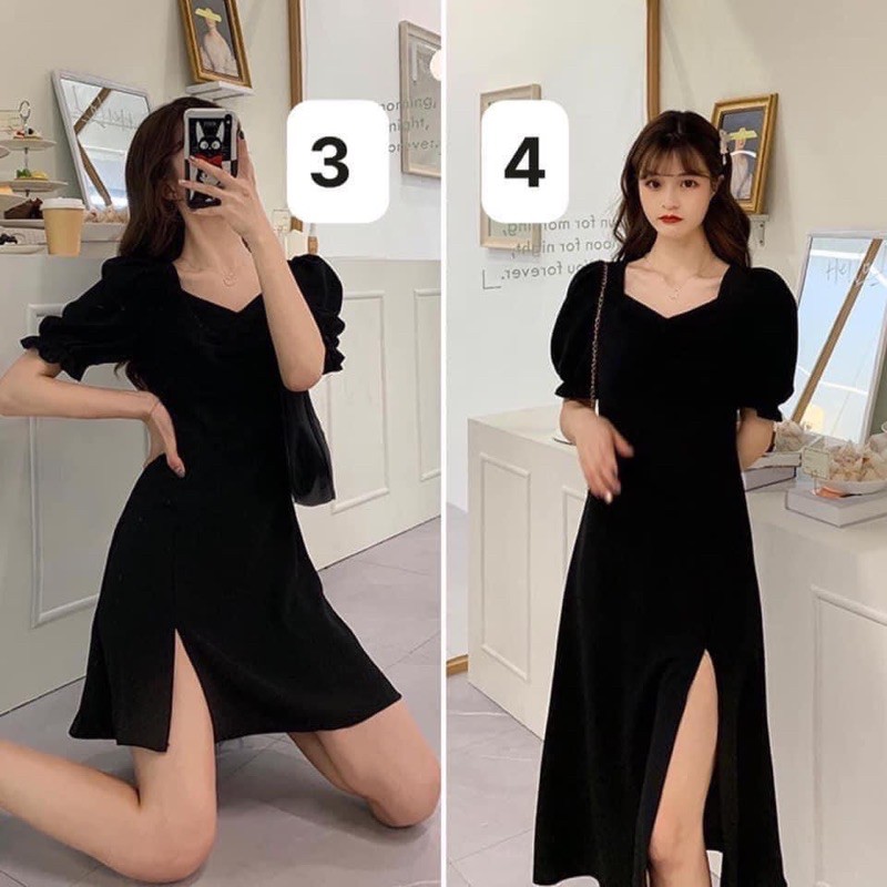 váy xẻ tà đen