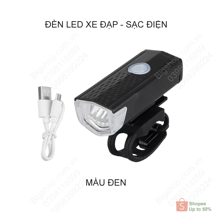 Đèn led xe đạp LED2255 chiếu sáng phía trước, sử dụng pin sạc gắn sẵn bên trong (Hàng có sẵn