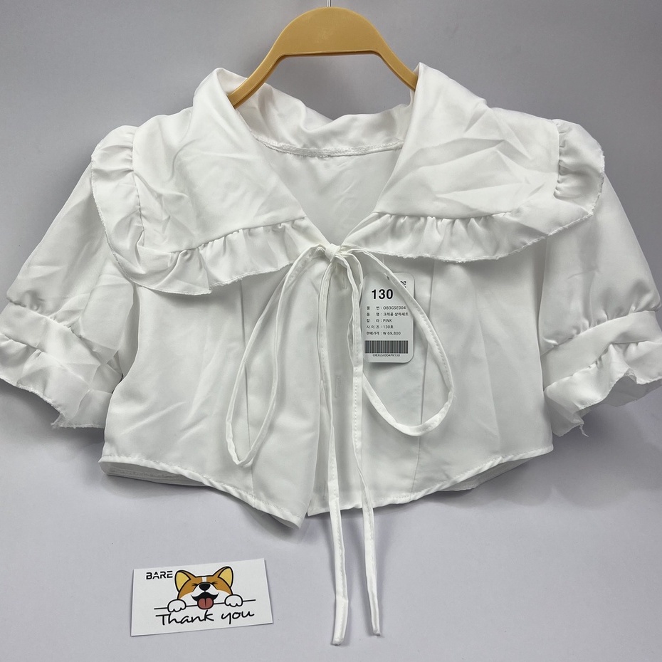 Áo croptop kiểu nữ tay phồng dáng ngắn style Hàn quốc chiết eo dễ thương - AO025
