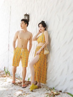 Set đồ bơi đôi hoạ tiết thổ cẩm