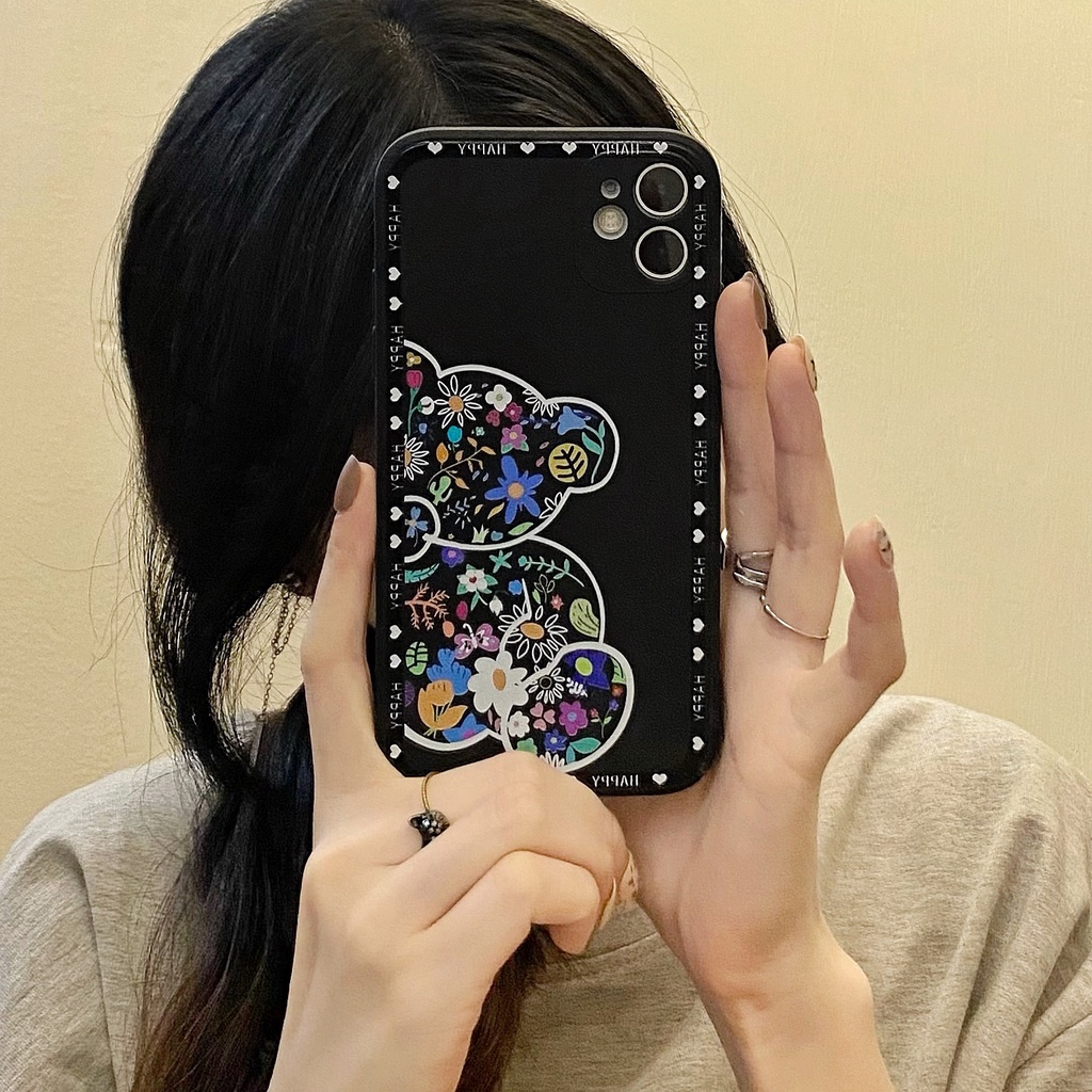 Ốp Điện Thoại Silicone Chống Sốc In Hình Gấu Cho iPhone 7 plus 8 plus xs max xr 11 pro max 12 pro max 13 pro max