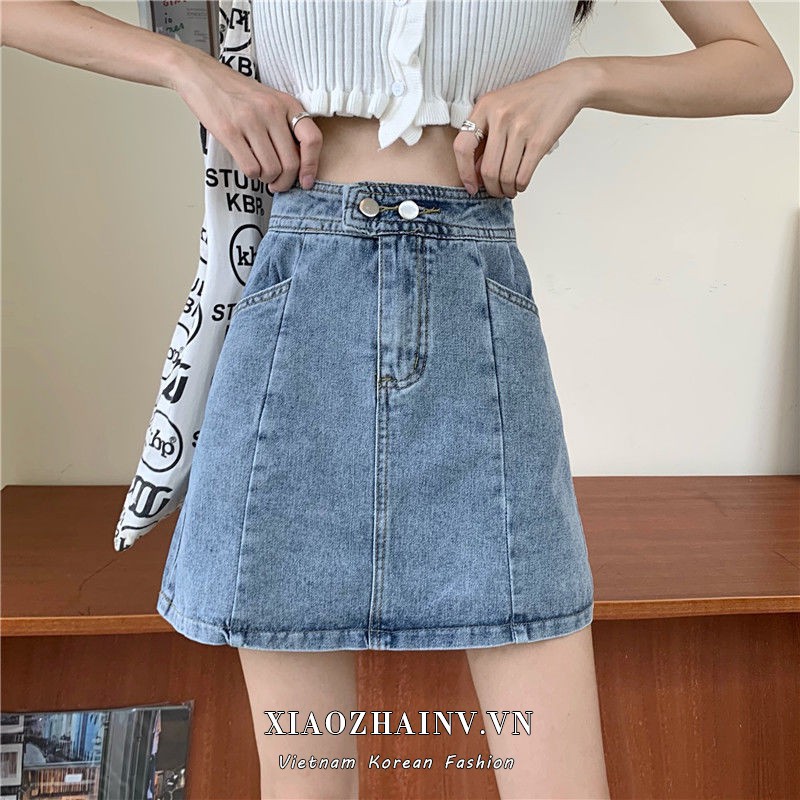 Chân Váy Jean Chữ A Lưng Cao Thời Trang Hàn Quốc Cho Nữ | BigBuy360 - bigbuy360.vn