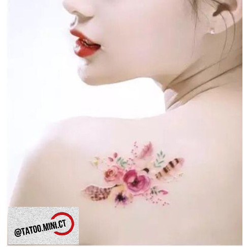 [DEAL] Hình xăm hoa pastel f01.Xăm dán tatoo mini tạm thời, size &lt;10x6cm