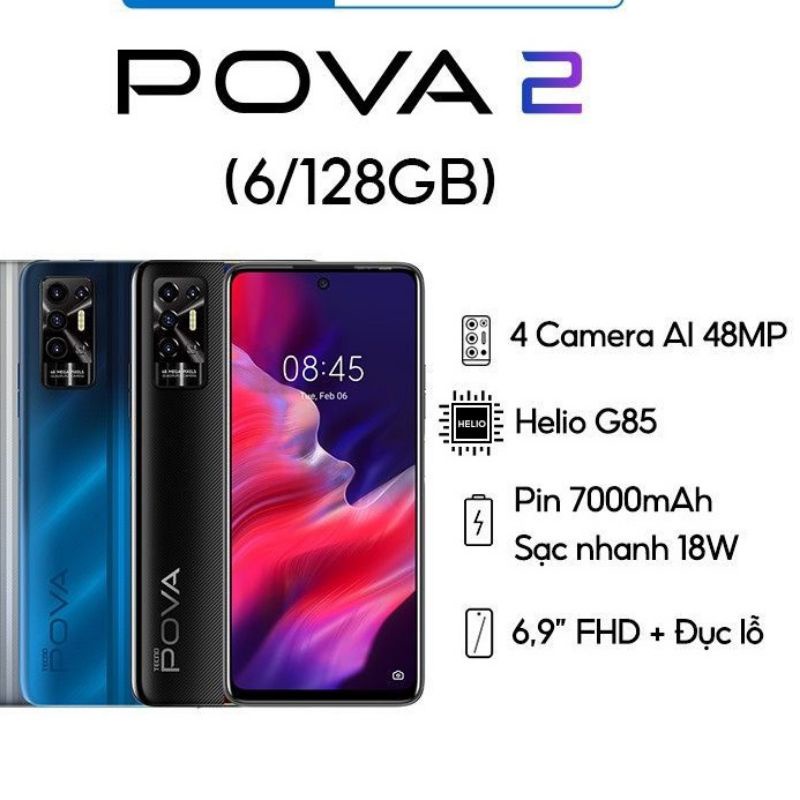 Điện thoại Tecno Pova 2 mới 100%, nguyên seal, pin siêu khủng 7000mah