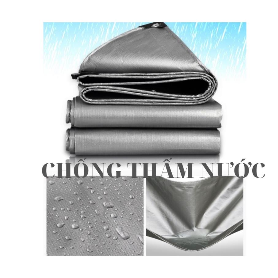 Bạt Che Nắng Mưa Đa Năng - May Viền Đóng Khoen Sẵn - Chống Thấm Nước - Kích Thước 2x4