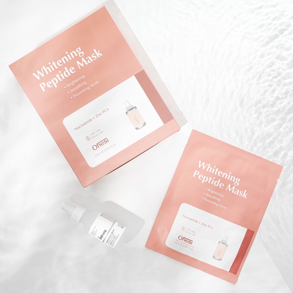 Mặt nạ tinh chất Niacinamide + zinC Ohesi Whitening Peptide Mask Màu hồng miếng 25ml