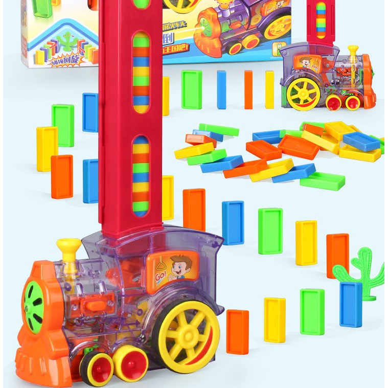 Tàu hoả tự động xếp domino/ đồ chơi thông minh cho bé/đồ chơi sáng tạo