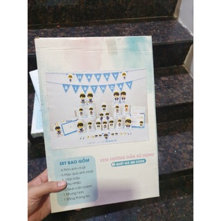 Bộ Trang Trí Bàn Tiệc Sinh Nhật Chibi Set