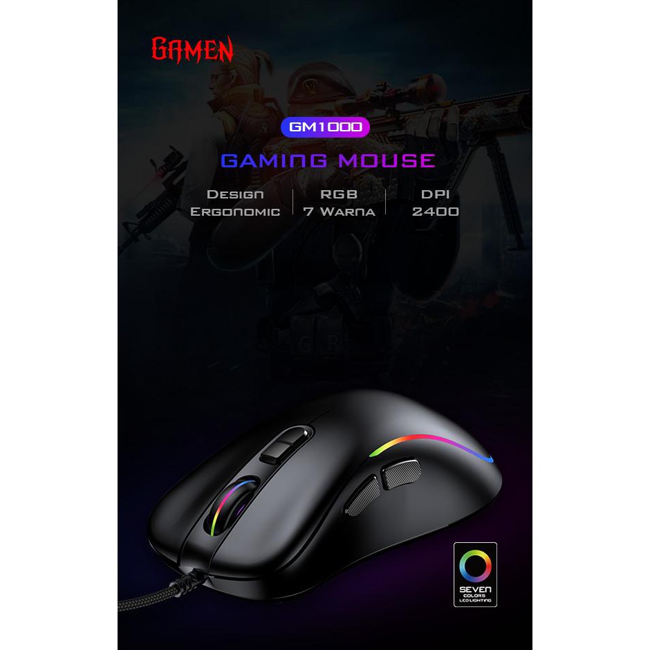 Chuột Chơi Game Gm1000 2400dpi | BigBuy360 - bigbuy360.vn