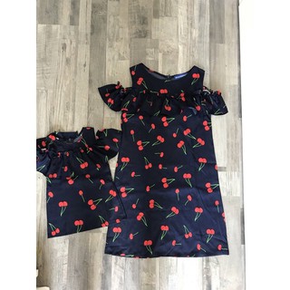 Set Đầm Mẹ Và Bé Mẫu Họa Tiết Cherry