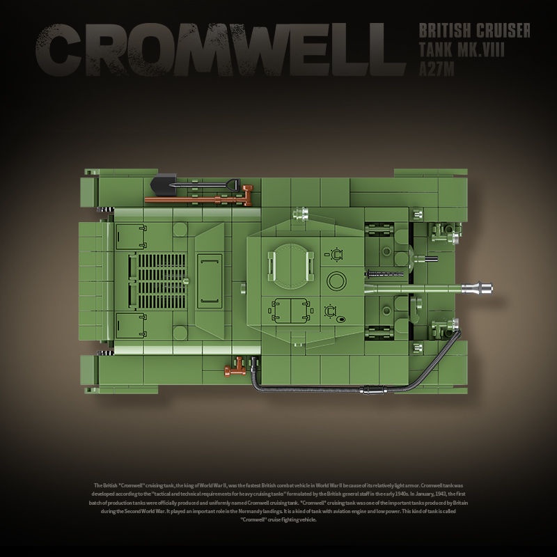 Đồ chơi giáo dục  Lắp ráp Mô hình xe tăng Quan Guan 100237 Cromwell MK.VIII Cruiser Tank A27 block