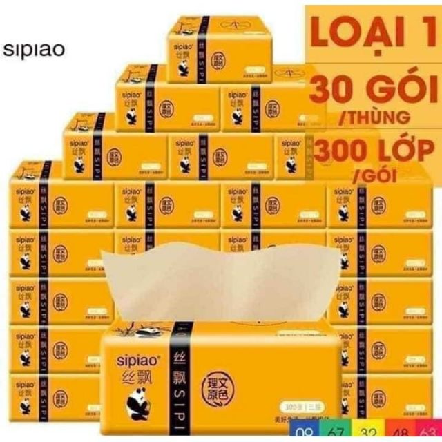 Giấy ăn SIPIAO hàng đủ 300 tờ/ gói( tặng kèm gói rửa bát hữu cơ Layer Clean), 1 gói