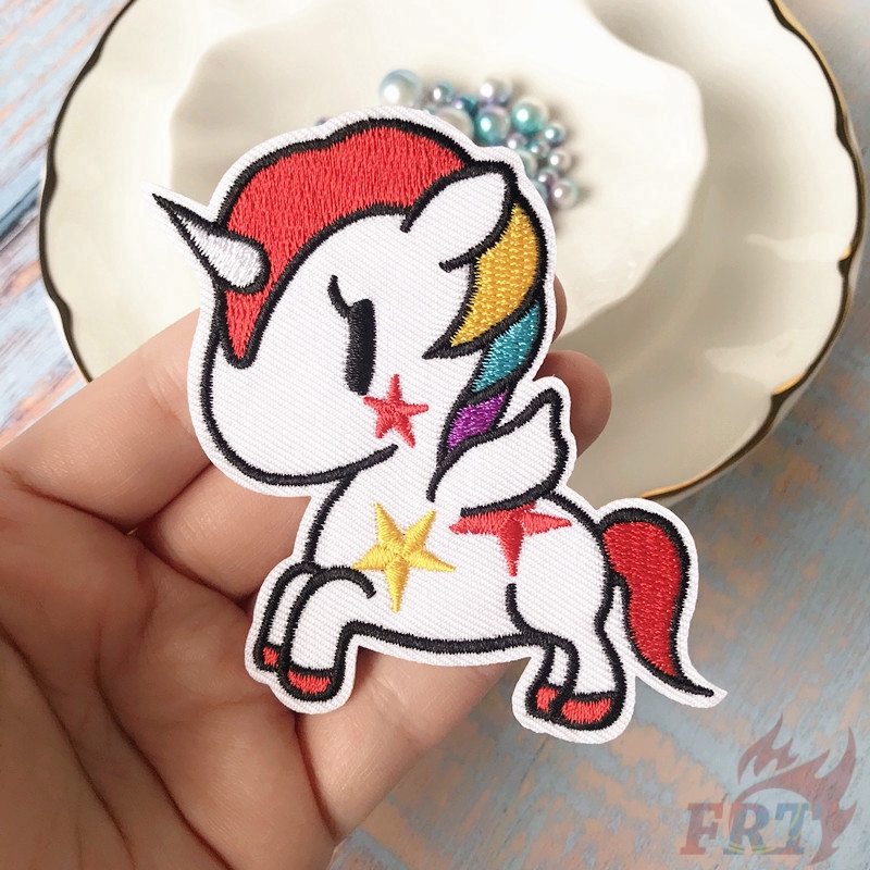 Miếng vá hình kỳ lân cầu vồng nhiều màu 01-9 tuỳ chọn ủi/may quần áo tự làm