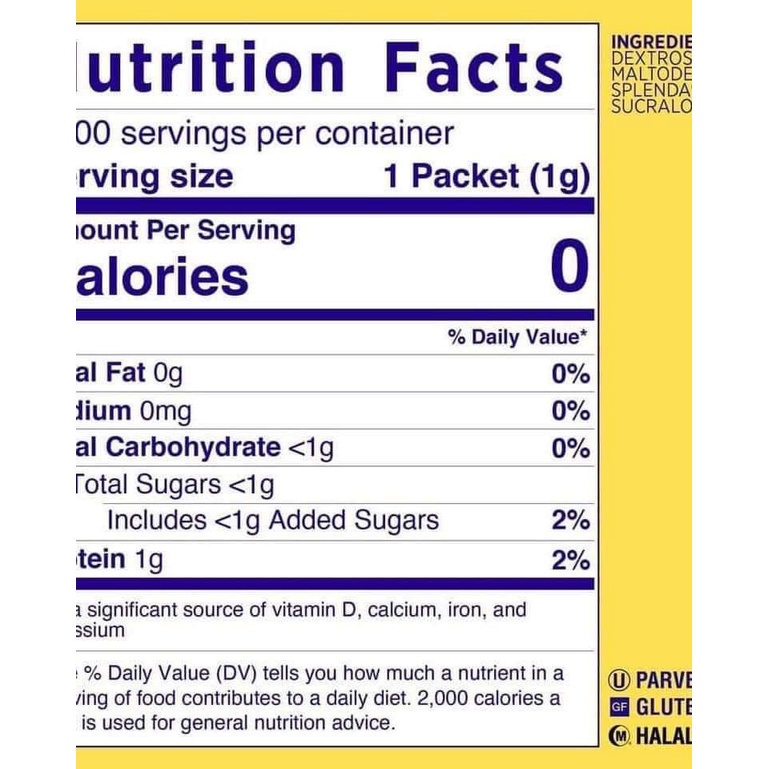 [ Sỉ hộp 1200 gói] Đường ăn kiêng Splenda 0 calo Nhập Khẩu Mỹ 1 hộp(1200 gói) - Keto - Das - Eatclean -Healthy