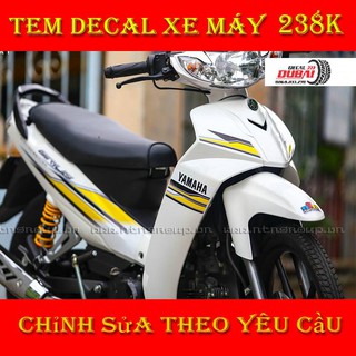Tem Trùm Dán Xe Sirius Trắng Vàng