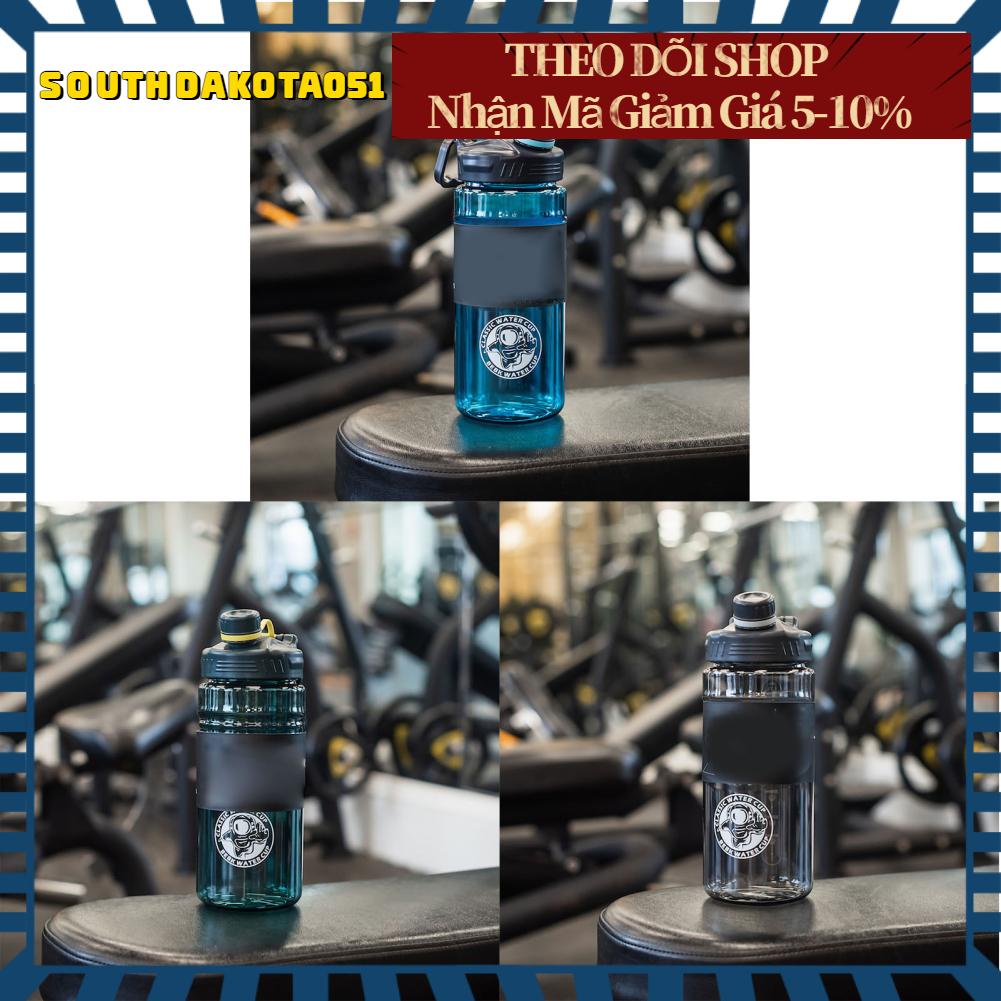 Southdakota051 Bình nước bằng nhựa Dung tích lớn không gian Ấm đun thể thao có dây buộc cho nam giới nữ