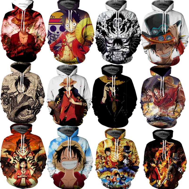 Áo Hoodie In Hình Luffy One Piece 3D Phong Cách Âu Mỹ 2022 Cho Nam Nữ