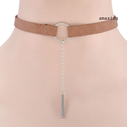 Vòng Đeo Cổ Choker Dây Nhung Đính Nhẫn Tròn