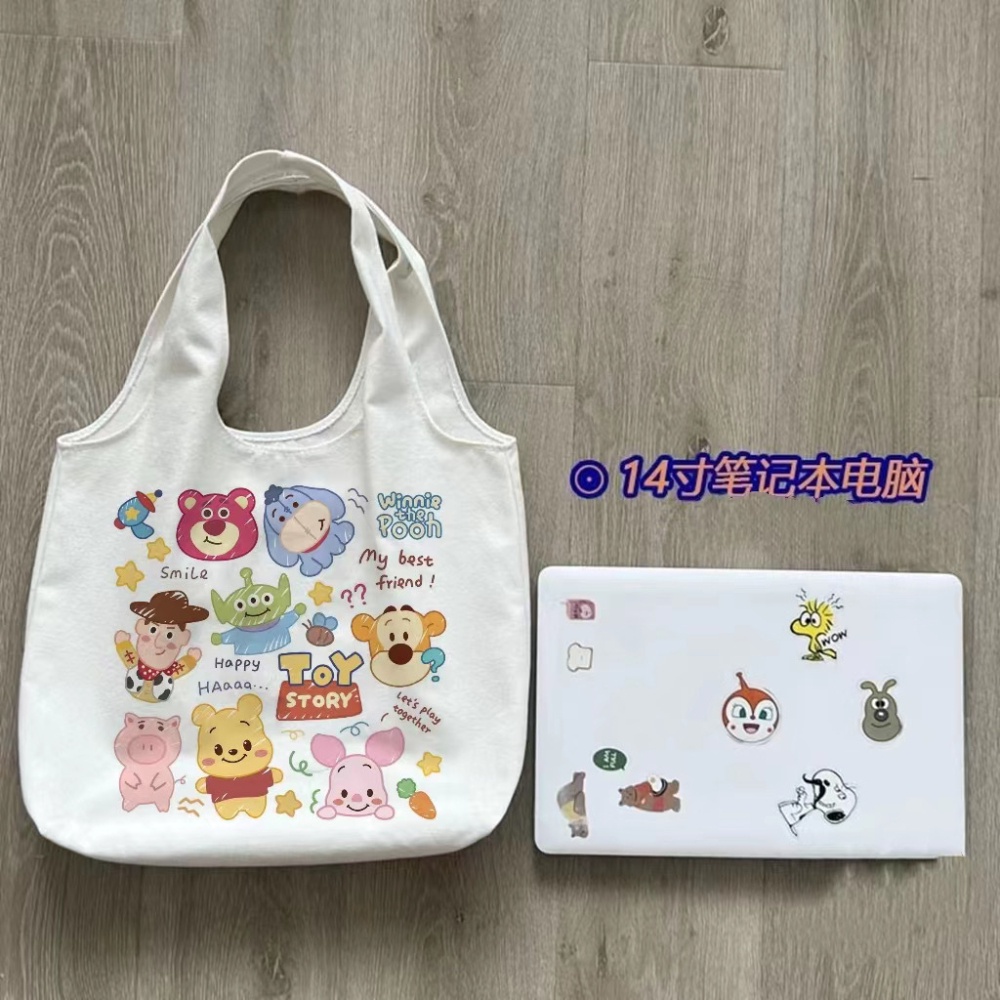 Túi Xách Vải Canvas Thiết Kế Cỡ Lớn Phong Cách Nhật Hàn Dễ Thương Cho Nữ
